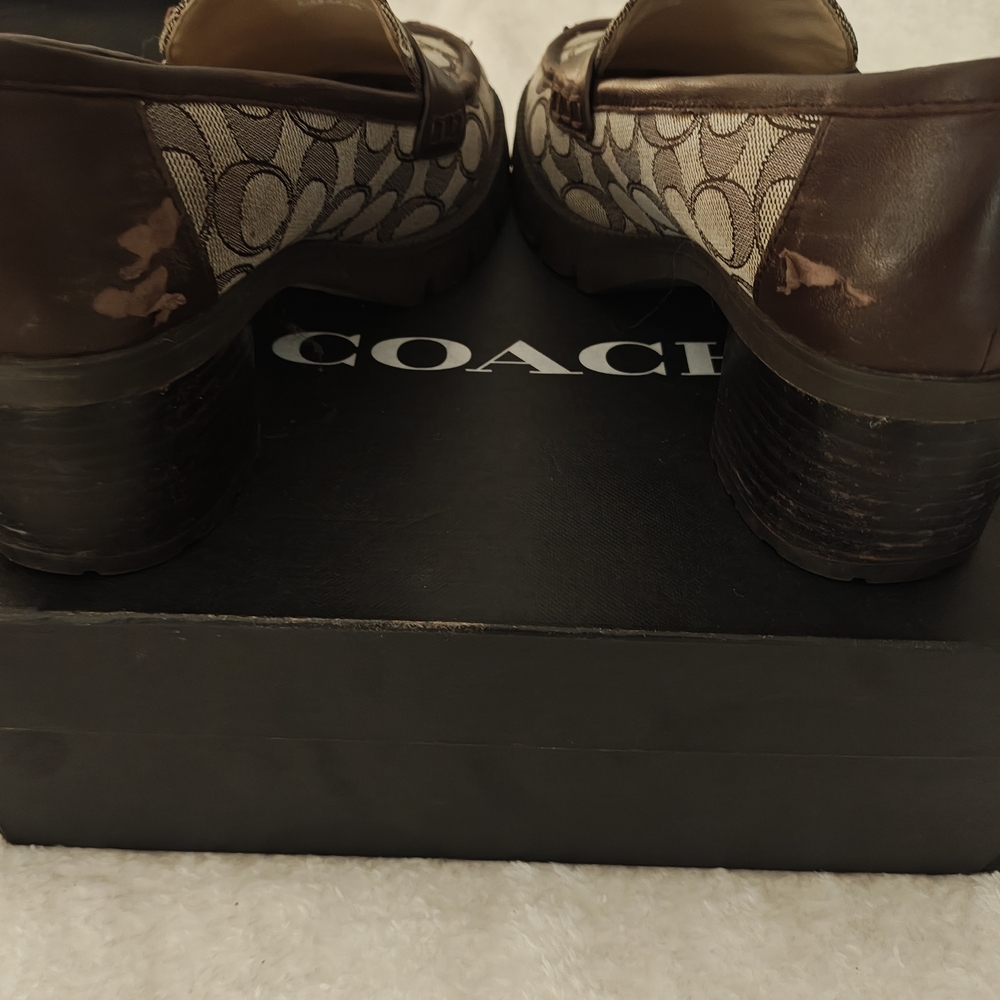 Coach Brown Patterned Women's Loafers - Picture 4 of 7